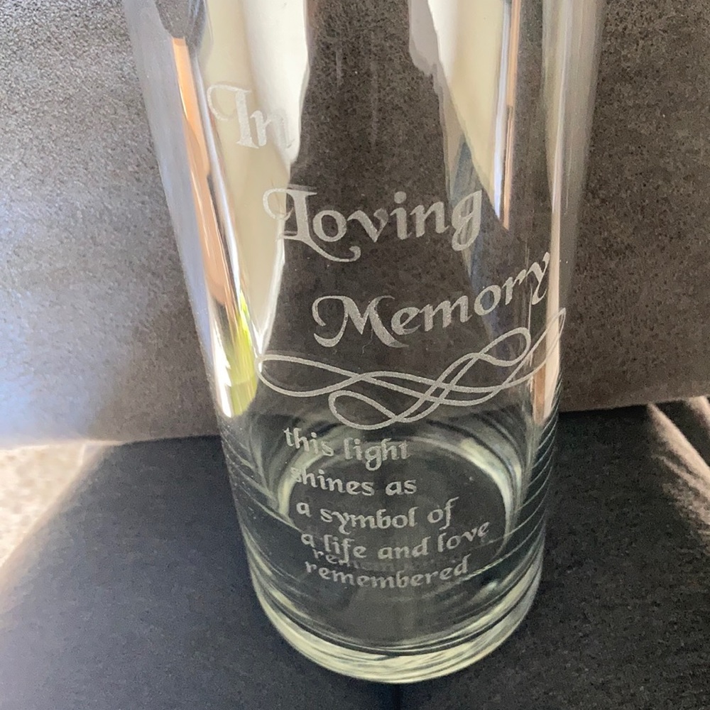 COPY - “In Memory” Glass Pillar Candle Holder